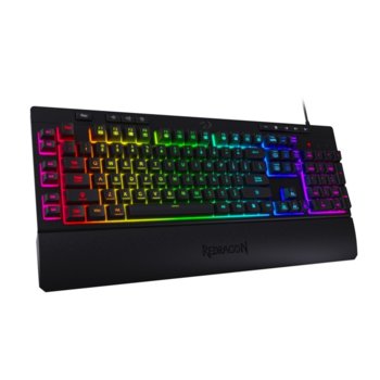 Клавиатура Redragon Shiva K512RGB-BK, 6 програмируеми макро клавиша, 12 Мултимедийни клавиши, RGB LED подсветка, USB, черна image