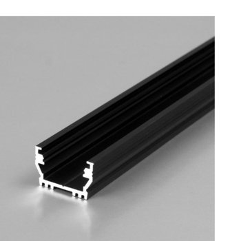 LED алуминиев профил UNI12-BLACK, 12.2 x 7mm, 2m дължина, за ленти до 12mm | JAR Computers LED алуминиев профил UNI12-BLACK