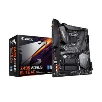 Дънна платка Gigabyte Z490 AORUS ELITE, Z490, LGA1200, PCI-E 3.0 (HDMI)(CF), 6x SATA3, 2x Ultra M.2, 2 x USB 3.2 Gen 2 Type-A, ATX | JAR Computers Gigabyte Z490 AORUS ELITE