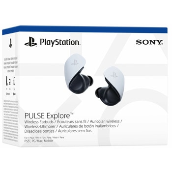 Слушалки Playstation Pulse Explore, безжични, микрофон, гейминг, калъф за зареждане, бели/черни | JAR Computers Playstation Pulse Explore