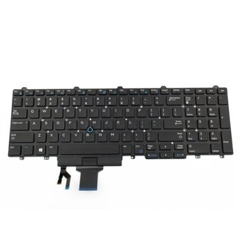 Клавиатура за лаптоп Dell, съвместима със серия E5550, черна, без рамка, US, с пойнт стик, с подсветка, с малък ентър | JAR Computers Съвм.клавиатура за Dell E5550