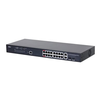 Суич Dahua PFS4218-16GT-130, 20 порта, 16x 10/100/1000Mbps RJ45 (PoE), 2x 10/100/1000Mbps RJ45 (uplink)(combo), 2x SFP | JAR Computers Dahua PFS4218-16GT-130
