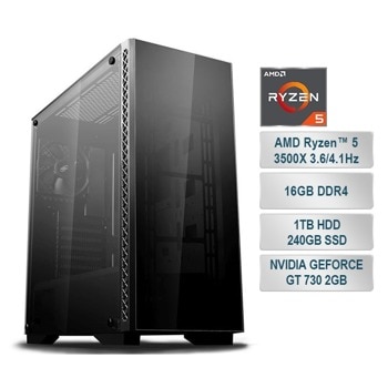 Настолен компютър PC "Modern Office", шестядрен AMD Ryzen 5 3500X 3.6/4.1Hz, Nvidia GeForce GT 730 2GB, 16GB DDR4, 1TB HDD, 240GB SSD, 6x USB 3.2, Free DOS | JAR Computers Modern Office