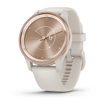Смарт часовник Garmin Vivomove Trend Peach Gray, хибриден, Liquid crystal дисплей, 25.6 мм x 18.8 мм (1.01" x 0.74"), до 5 дни време на работа, Bluetooth, пулсомер, следене на съня, профили за бягане, слонова кост | JAR Computers смарт часовник garmin vivomove trend 010-02665-01