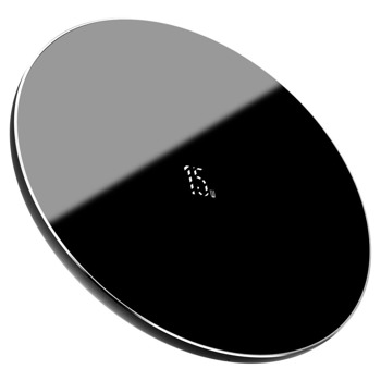 Поставка за безжично зареждане Baseus Simple Wireless Charger, от USB C(ж) към безжично зареждане, 15W, черна | JAR Computers Baseus Simple Wireless Charger USB-C 15W WXJK-B01