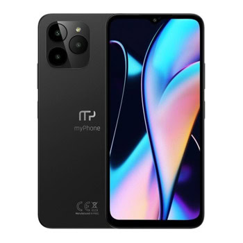 Смартфон MyPhone N23 (черен) с подарък калъф, поддържа 2 SIM карти, 6.51" (16.53cm) IPS 90Hz дисплей, осемядрен Mediatek Helio G36 2.2 GHz, 6GB LPDDR4, 128GB Flash памет (+microSD слот), 50 + 0.3 & 5 Mpix камери, Android | JAR Computers MyPhone N23 6GB/128GB Black с подарък калъф 11949