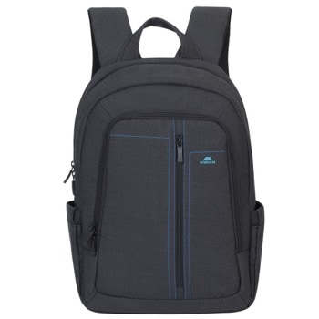Раница за лаптоп Rivacase 7560 Black, до 15.6" (39.60cm), полиестер, джоб за таблет до 10.1", двоен цип, система за организация на презрамките, черна | JAR Computers Rivacase 7560 Black