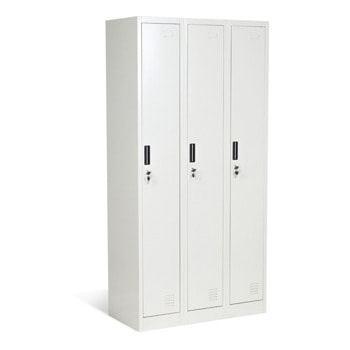 Метален шкаф Carmen CR-1242 ЕL, 3x рафтове, 3х врати, прахово боядисан, метален, сив image