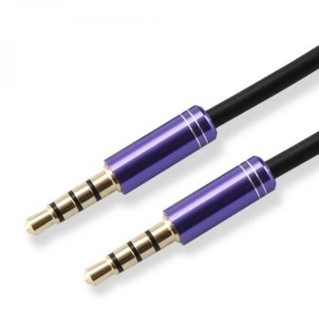 Kабел SBOX, Jack(м) 3.5mm към Jack(м) 3.5mm, 1.5м, лилав | JAR Computers кабел SBOX 3535-1.5U Jack(м) 3.5mm to Jack(м)
