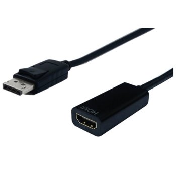 Преходник Roline S3204-10, DisplayPort(м) v1.2 към HDMI(ж), черен | JAR Computers Roline S3204-10 DisplayPort(м) към HDMI(ж)
