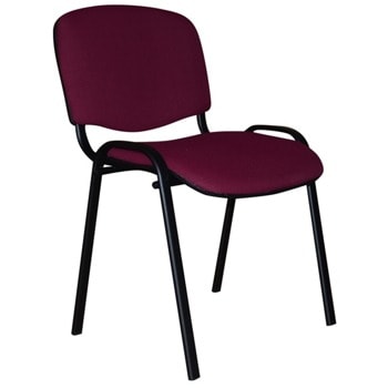Посетителски стол Iso Black, до 120кг, дамаска, метал, бордо image