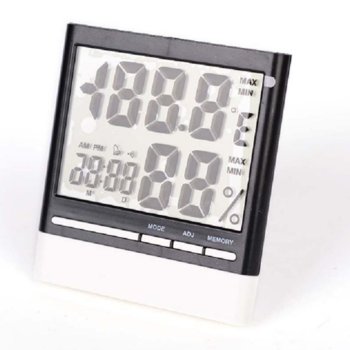 Електронна метеостанция Royal CX-318, термометър, часовник, дата, измерване на влажност, LED Осветление, бяла image