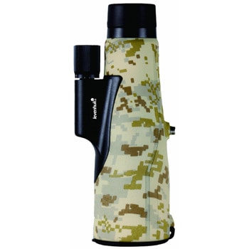Монокъл Levenhuk Camo Dots, 10x оптично увеличение, 56mm диаметър на лещата (апертура), непромокаем, с мащабирана решетка и далекомерна скала, BK-7 оптика | JAR Computers Levenhuk Camo Dots 10x56 LV81946