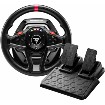 Волан с педали Thrustmaster T128-X (4460184), за Xbox Series X/S/Xbox One/PC, 270° до 900° градусов, магнитни педали T2PM без триене, черен | JAR Computers Thrustmaster T128-X 4460184