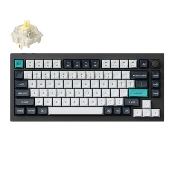 Клавиатура Keychron Q1 Max, жична/безжична, механична, Gateron Jupiter Banana суич, гейминг, RGB подсветка, черна, Bluetooth, USB | JAR Computers Keychron Q1M-M4