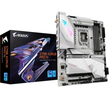 Дънна платка Gigabyte Z790 AORUS PRO X (rev 1.0), Z790, LGA1700, DDR5, PCIe 5.0 (HDMI), 5x M.2, 4x SATA 6Gb/s, 4x USB 3.2 Gen 1, 1x USB 3.2 Gen 2x2 Type-C, Wi-Fi 7, 5GbE LAN, ATX | JAR Computers Gigabyte Z790 AORUS PRO X 1.0