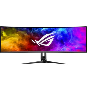 Монитор Asus ROG Swift OLED PG49WCD (90LM09C0-B01970), 49" (124.46cm) OLED Curved панел, 144Hz, Dual QHD, 0.03ms, 100 000 000:1, 1000cd/m2, DisplayPort, HDMI, USB-C | JAR Computers Asus ROG Swift OLED PG49WCD 90LM09C0-B01970