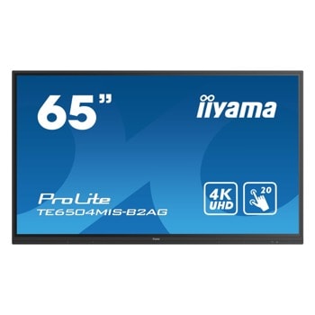 Интерактивен дисплей IIYAMA TE6504MIS-B2AG, 65" (165.1 cm) 4K/UHD дисплей, HDMI, VGA, USB, LAN image