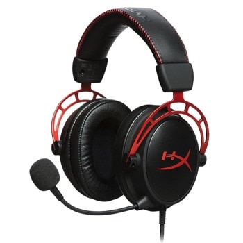 Слушалки HyperX Cloud Alpha Red, Микрофон, дължина на кабел 2.0m, 3.5mm жак, черно/червени | JAR Computers HyperX Cloud Alpha Red HX-HSCA-RD/EM