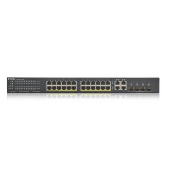 Суич ZyXEL GS1920-24HPV2, 1000 Mbps, 24x 10/100/1000 PoE, 4x Gigabit combo (RJ-45/SFP) | JAR Computers ZyXEL GS1920-24HPV2