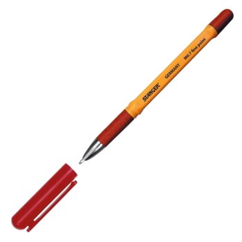 Химикалка Stanger Softgrip M 0.7 mm червена 10 бр
