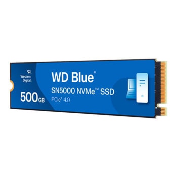 Памет SSD 500GB, Western Digital Blue SN5000, NVMe, M.2 (2280), скорост на четене до 5000MB/s, скорост на запис до 4000МВ/s | JAR Computers Western Digital WDS500G4B0E-00CNZ0