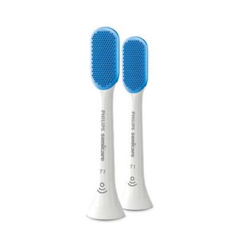 Четки за език Philips Sonicare TongueCare+, поставяне с щракване, без латекс, сдвояване в режим BrushSync, 2 бр. | JAR Computers Philips Sonicare TongueCare+ HX8072/01