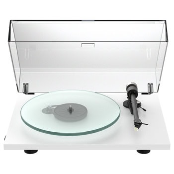 Грамофон Pro-Ject Audio Systems T2, Rainier доза, алуминиево 9" рамо, ремъчно задвижване, анти-скейт контрол, 33/45 оборота в минута, бял | JAR Computers Pro-Ject Audio Systems T2 Rainier White