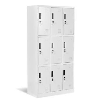 Метален шкаф Carmen CR-1244 J, 9x шкафове, прахово боядисан, метален, сив | JAR Computers Carmen CR-1244 J