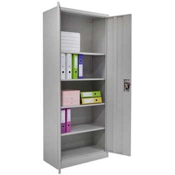 Метален шкаф RFG DZX-025H, 4x рафтове, прахово боядисан, метален, заключване, регулируема височина на рафтовете, сив | JAR Computers RFG DZX-025H