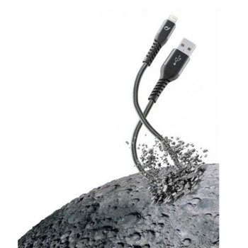 Кабел Cellular Line Extreme, от USB-A(м) към Lightning(м), подсилен, черен | JAR Computers Cellular Line Extreme TETRACABMFI1MK