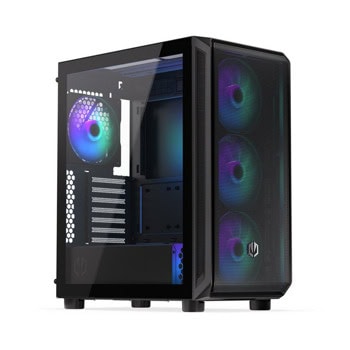 Кутия Endorfy Arx 500 ARGB, ATX/microATX/Mini-ITX, 2x USB 3.0, 4x 140mm ARGB вентилатора, с прозорец, черна, без захранване | JAR Computers Endorfy Arx 500 ARGB EY2A011
