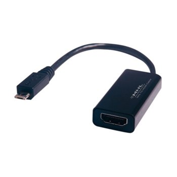 Преходник Roline 11.99.8801, HDMI(ж) към USB B(м/ж), черен | JAR Computers Roline HDMI(ж) към USB B(м/ж) 11.99.8801