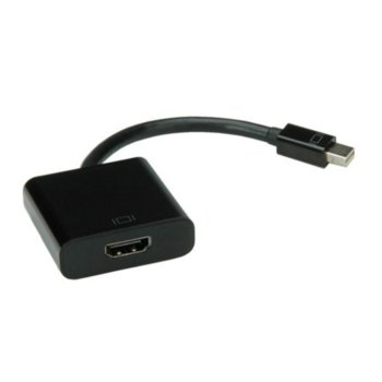 Преходник Roline S3206, Mini DisplayPort(м) към HDMI(ж), черен | JAR Computers Roline Mini DisplayPort(м) към HDMI(ж) S3206