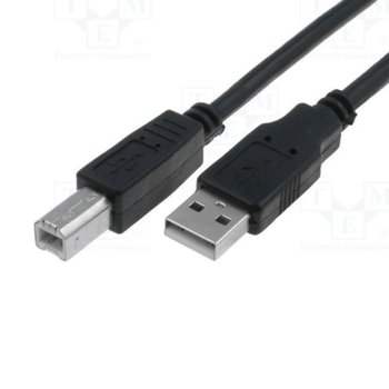 Кабел VCom CU201-B-1.5m, USB A(м) към USB B(м), 1.5m, черен | JAR Computers VCom USB A(м) към USB B(м) 1.5m CU201-B-1.5m