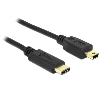 Кабел DeLock, от USB-C(м) към USB-B(м), 0.5m, черен | JAR Computers Кабел DeLock 83335 USB C към USB B