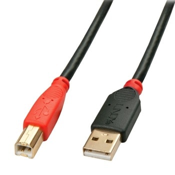 Кабел Lindy LNY-42762, от USB A(м) към USB B(м), 15m, черен | JAR Computers Lindy LNY-42762
