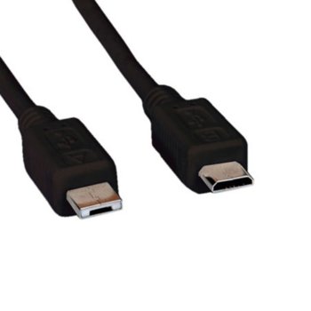 Кабел Roline, от USB micro B(5-pin) към USB micro A(м), 1.8m, черен | JAR Computers Roline Micro USB A(м) към Micro USB B(м) 1.8m чере