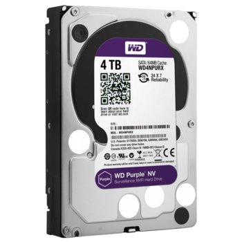 Твърд диск 4TB WD Purple NV, SATA 6GB/s, 5400rpm, 64MB, 3.5"(8.89 cm) | JAR Computers 4TB WD Purple NV WD4NPURX