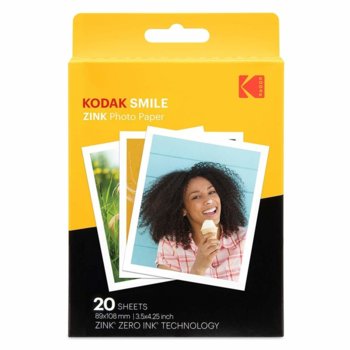 Фотохартия Kodak Zink RODZL3X420, 3.5 x 4.25 inch, за Kodak Smile Classic, 20 листа | JAR Computers Kodak RODZL3X420