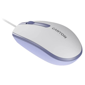Мишка Canyon M-10 (CNE-CMS10WL), оптична (1000dpi), USB, бяло-лилава | JAR Computers Мишка Canyon M-10 CNE-CMS10WL
