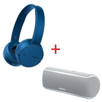 Комплект Sony WH-CH500 Blue + SRS-XB21 White