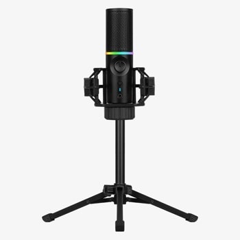 Микрофон Streamplify MIC RGB SPMC-MZ1C127.11, 100 Hz - 18 kHz, 2.0 м кабел, USB, черен | JAR Computers Streamplify MIC RGB, USB-A, стойка трипод