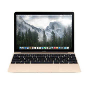 Лаптоп Apple MacBook (MK4M2ZE/A), златист, дву-ядрен Intel Core M-5Y70 1.1/2.6 GHz, 12.0" (30.48 cm) IPS LED Retina display, 8GB, 256GB SSD, USB 3.1, OS X Yosemite, 0.92 kg | JAR Computers 12 Apple MacBook MK4M2ZE/A