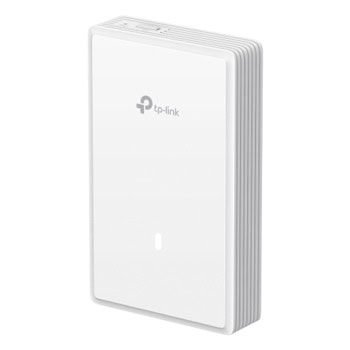 Точка за достъп TP-Link EAP725-Wall, 3600Mbps, 2.4GHz (688Mbps)/ 5GHz (2882Mbps), 1x 10/100/1000/2500Mbps LAN Uplink, 1x 10/100/1000/2500Mbps LAN Downlink, 2x 10/100/1000/2500Mbps LAN PoE, 4x вътрешни антени | JAR Computers TP-Link EAP725-Wall