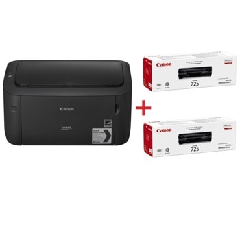 Лазерен принтер Canon i-SENSYS LBP6030B в комплект с два тонера CRG-725, монохромен, 2400x600 dpi, 18 стр/мин, USB, A4 | JAR Computers Canon i-SENSYS LBP6030B + 2x CRG-725