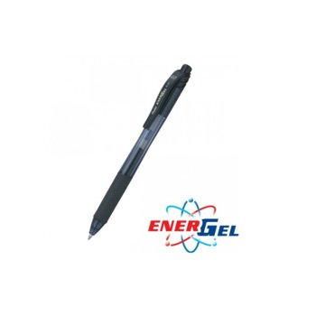Автоматичен ролер Pentel Energel BL107, черен цвят на писане, дебелина на линията 0.7 mm, гел, черен, цената е за 1бр. (продава се в опаковка от 12бр.) | JAR Computers Pentel Energel BL107