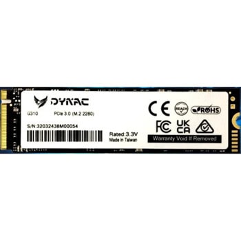 Памет SSD 512GB, Dynac G310, NVMe, M.2 (2280), скорост на четене до 2400MB/s, скорост на запис до 1800MB/s | JAR Computers DYNAC G310 512G DG310512GB/R