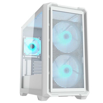 Кутия Cougar Gaming MX600 Mini RGB, microATX/Mini-ITX, 1x USB 3.2 Gen 2 Type-C, 2x USB 3.0, 2x 160mm ARGB вентилатора, 1x 120mm ARGB вентилатор, с прозорец, бяла, без захранване | JAR Computers Cougar Gaming MX600 Mini RGB White CGR-5GC9W-RGB