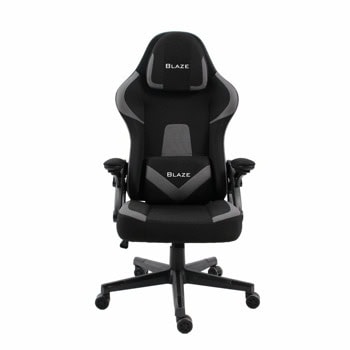 Геймърски стол RFG Blaze, до 130kg, полипропиленова база, лумбална опора, черно-сив | JAR Computers RFG Blaze Black/Grey